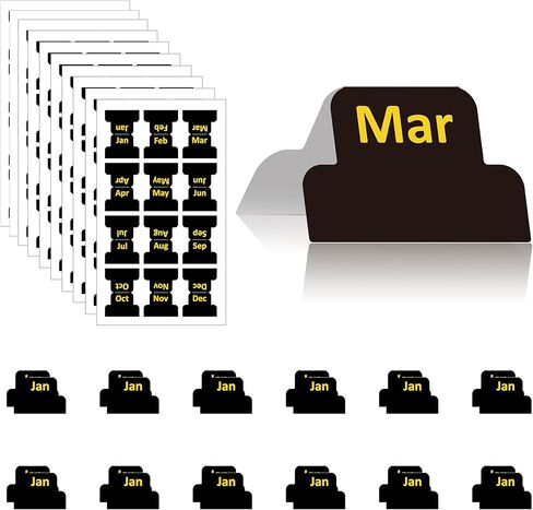 10 Sheets Adhesive Monthly Tabs & 120 Planner Stickers – Calendar Index Tabs for Office, Study, Journal, Notebook – Decorative Monthly Labels in Kuwait