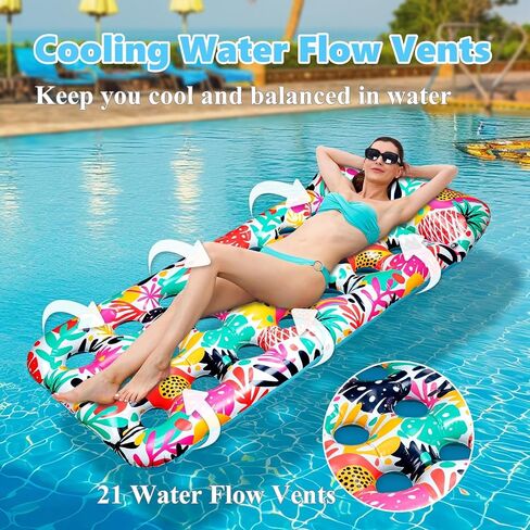 3 Pack Pool Floats Adult, Oversized Inflatable Pool Float Lounger Rafts Floaties for Adults with Headrest Floating Mat for Swimming Pool Lake Beach Party in Kuwait