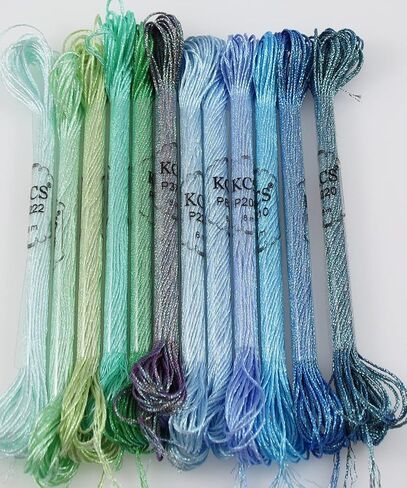 KCS 6-Strand Cross Stitch METALLIC VARIEGATED PEARL LARLIST FROFROIDER (12 SKEINS # 1) in Kuwait