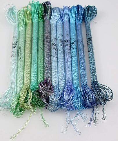 KCS 6-Strand Cross Stitch METALLIC VARIEGATED PEARL LARLIST FROFROIDER (12 SKEINS # 1) in Kuwait