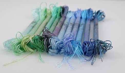 KCS 6-Strand Cross Stitch METALLIC VARIEGATED PEARL LARLIST FROFROIDER (12 SKEINS # 1) in Kuwait