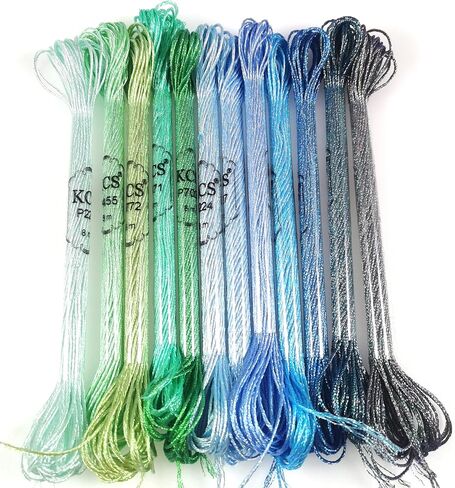 KCS 6-Strand Cross Stitch METALLIC VARIEGATED PEARL LARLIST FROFROIDER (12 SKEINS # 1) in Kuwait