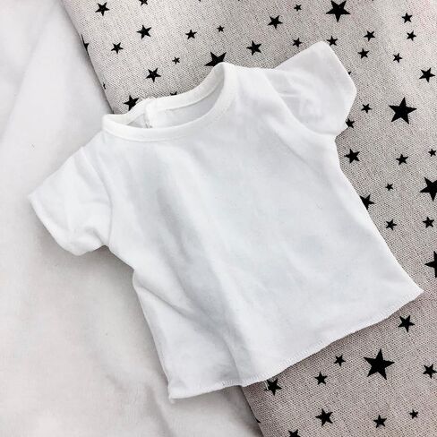 5 Pcs Doll T-Shirts for 18 Inch Dolls, Summer Outfit Doll Clothes Doll Accessories, Short Sleeved T-Shirts Classical Tee Fit for 18 Inch Doll - 5 Pcs White T-Shirts in Saudi Arabia