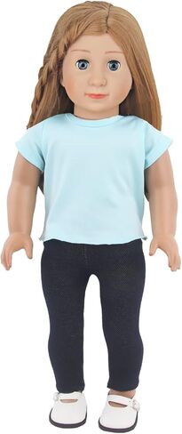 5 Pcs Doll T-Shirts for 18 Inch Dolls, Summer Outfit Doll Clothes Doll Accessories, Short Sleeved T-Shirts Classical Tee Fit for 18 Inch Doll - 5 Pcs White T-Shirts in Kuwait