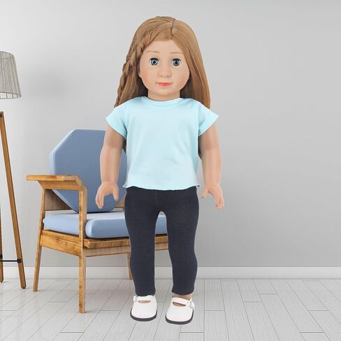 5 Pcs Doll T-Shirts for 18 Inch Dolls, Summer Outfit Doll Clothes Doll Accessories, Short Sleeved T-Shirts Classical Tee Fit for 18 Inch Doll - 5 Pcs White T-Shirts in Kuwait