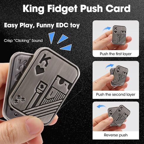 Fidget Toys Adults, Metal Poker Fidget Slider, Magnetic Poker Push Card, Cool Office Gadgets, Relieve Stress, Gift Fidget Toys for Men (Silver K) in Saudi Arabia