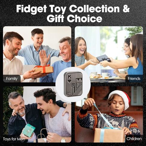 Fidget Toys Adults, Metal Poker Fidget Slider, Magnetic Poker Push Card, Cool Office Gadgets, Relieve Stress, Gift Fidget Toys for Men (Silver K) in Saudi Arabia