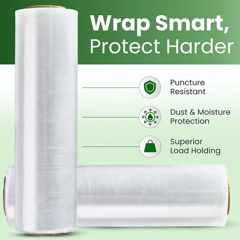 18" Stretch Film/Wrap 1500 Feet 80 Gauge Industrial Strength 20 Microns Clear in Saudi Arabia