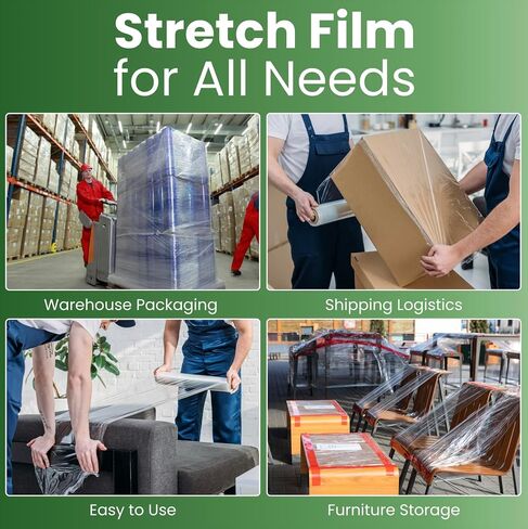 18" Stretch Film/Wrap 1500 Feet 80 Gauge Industrial Strength 20 Microns Clear in Saudi Arabia