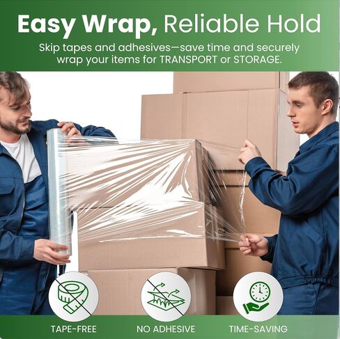 18" Stretch Film/Wrap 1500 Feet 80 Gauge Industrial Strength 20 Microns Clear in Saudi Arabia
