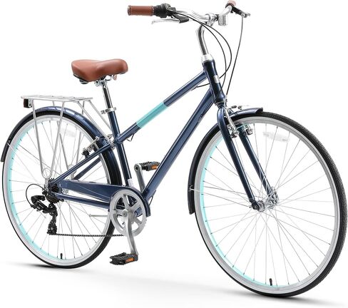 sixthreezero Reach Your Destination Women's Road Bike, 7 Speed Adult Hybrid Bicycle with Rear Rack, 28 Inch Wheels, Multiple Color Options in Saudi Arabia