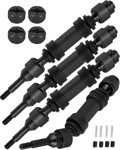 Front Rear Driveshaft Axles Upgrades Part for 1/16 Mini Maxx 4WD RTR Brushless Monster Truck (#107154-1),RC Aluminum Drive Shaft CVD with Hex,Replace Part #10750,Red in Kuwait