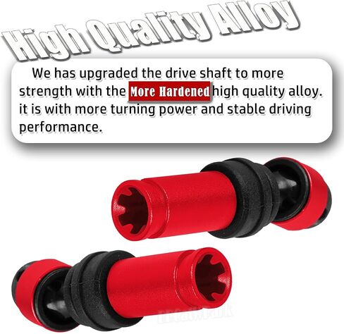 Front Rear Driveshaft Axles Upgrades Part for 1/16 Mini Maxx 4WD RTR Brushless Monster Truck (#107154-1),RC Aluminum Drive Shaft CVD with Hex,Replace Part #10750,Red in Saudi Arabia