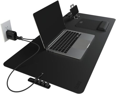 BLACK+DECKER Home Office Kit, 7 PCS Set, Desk Pad, 2-Port PD Charger, Ergonomic Mouse Pad, Phone Stand, Combo Cables, Cable Organizer, Workspace Accessories Perfect for Work-from-Home, College Dorm in Kuwait