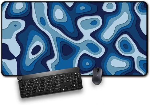 Large Gaming Mouse & Desk Pad with Abstract Pattern, Extended Size Desk Mat, Non-Slip Surface (Red, 31 x 15.5 inches) in Kuwait