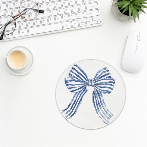 QUICQOD Pink Disco Ball Mouse Pad,Preppy Trendy Bow Round Mouse Pad,Non-Slip Rubber Base Mousepads for Home Office Dorm Desk Decor,Teen Girl Women Gifts,8.7 x 8.7 Inch in Saudi Arabia
