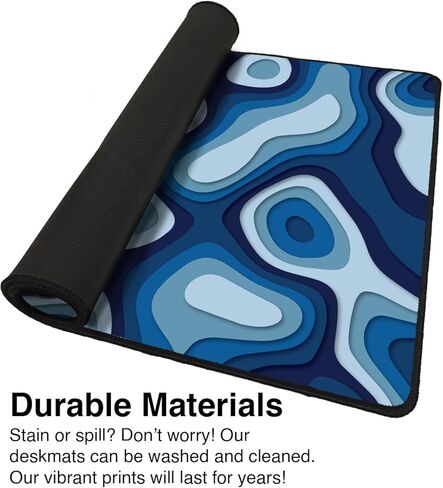 Large Gaming Mouse & Desk Pad with Abstract Pattern, Extended Size Desk Mat, Non-Slip Surface (Red, 31 x 15.5 inches) in Kuwait