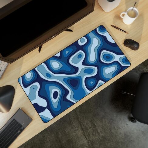 Large Gaming Mouse & Desk Pad with Abstract Pattern, Extended Size Desk Mat, Non-Slip Surface (Red, 31 x 15.5 inches) in Kuwait
