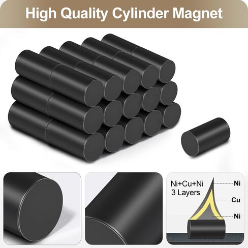 15 Pcs Cylindrical Magnetic Rods,Strong Rare Earth Magnets, Fridge Magnets,Magnetic Pins for Multi-Use Science DIY Craft Kitchen Office, Locker Accessories (0.3inDx0.59inH) in Kuwait