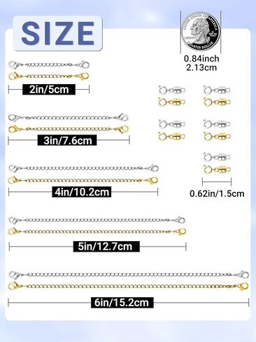 Necklace Extender and Magnetic Necklace Clasp,Gold and Silver Chain Extenders for Necklaces Bracelet Jewelry in Kuwait