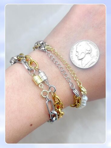 Necklace Extender and Magnetic Necklace Clasp,Gold and Silver Chain Extenders for Necklaces Bracelet Jewelry in Kuwait
