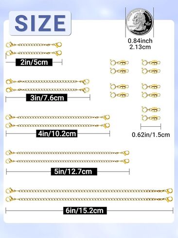 Necklace Extender and Magnetic Necklace Clasp,Gold and Silver Chain Extenders for Necklaces Bracelet Jewelry in Kuwait