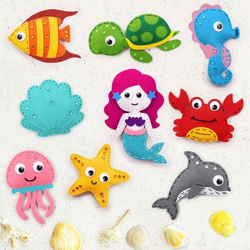 CiyvoLyeen Little Monsters Craft Kit Adopt A Monster Felt Plush DIY Sewing Art Educational Toys Monster Craft Gift Learn How to Sew for Beginners Set of 12 Sewing Kits in Saudi Arabia