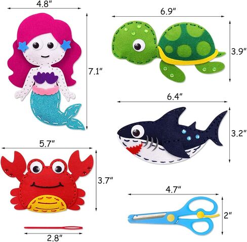 CiyvoLyeen Little Monsters Craft Kit Adopt A Monster Felt Plush DIY Sewing Art Educational Toys Monster Craft Gift Learn How to Sew for Beginners Set of 12 Sewing Kits in Saudi Arabia