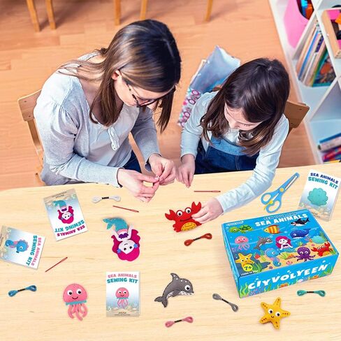 CiyvoLyeen Little Monsters Craft Kit Adopt A Monster Felt Plush DIY Sewing Art Educational Toys Monster Craft Gift Learn How to Sew for Beginners Set of 12 Sewing Kits in Saudi Arabia