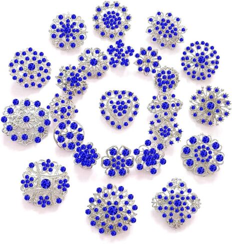 24pcs Lot Crystal Flower Small Brooches Pin Set in Saudi Arabia
