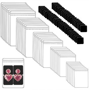 Framendino, 100 Pack Anti Tarnish Strips with Clear Plastic Jewelry Storage Bags Sets for Packaging Ring Earring