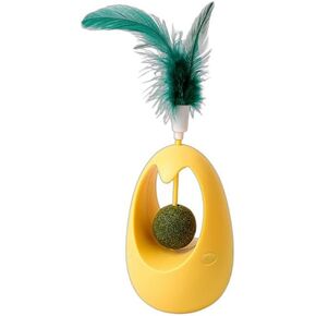 3-في 1 Catment Toys Toys Cat Feather Toy Catnip Toys للقطط (أصفر)