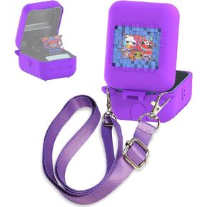 حالة السيليكون لـ Bitzee Original Toy Digital Pet مع 15 حيوانًا ، غطاء جلدي واقعي لـ Bitzee Original Virtual Digital Pet Accessories (Purple Case)