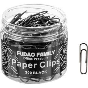 Small Paper Clips, 1.1 Inch Paper Clip, 200 pcs Paperclips (Small, Black)