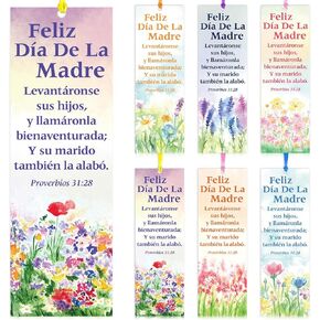 60 PCS الإسبانية الإسبانية الأم Proverbios 31: 28 مرجعية هدايا الأم المرجعية الدينية ملهمة الإشارات المرجعية Regalos Cristianos