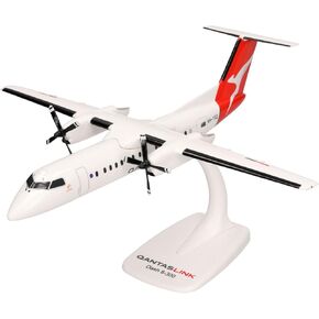 Herpa Snap-Fit Model Airplane QantasLink DHC-8-300-VH-TQZ 'Bundaberg' ، Airplane ، Miniature in Scale 1: 100 ، puter's Collector ، model with Stand ، Blastic