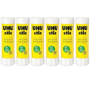 uhu stic glue stick - مذيب مجاني - تطبيق واضح - 21g - حزمة 6