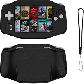 علبة حماية سيليكونية من طراز Tehaouu لـ Anbernic RG34XX Sofe Case Console Game Console Console Cover anti-scratch قابلة للغسل مقاوم للماء مع الحبل (الأسود)