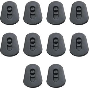 10pcs 6mm Elastic Rope Locking Buckle Plastic Gear Adjustment Buckle Black Wheeled Rope Lock Rope Tightener For Shock Cord, Bungee Cord, Parachute Rope