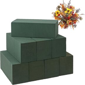 Ihdyppew 8 PCS كتل رغوة الأزهار الخضراء ، 9 "L x 4" W x 3.2 "H FOAM FOAM لترتيبات الزهور ، ورغوة بائع الزهور الجاف والرطوب للزهور ، وطوب رغوة الزهور لأعمال الزهور ، والهواء الطلق ، وحفلات الزفاف