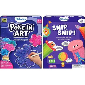 Poke-ins-in Art Flower Bundle و Snip Snip Bundle ، لا فوضى فن للأطفال ، نشاط إبداعي DIY ، هدايا للأولاد والبنات الذين تتراوح أعمارهم بين 3 ، 4 ، 5 ، 6 ، 7 ، 8 ، 9