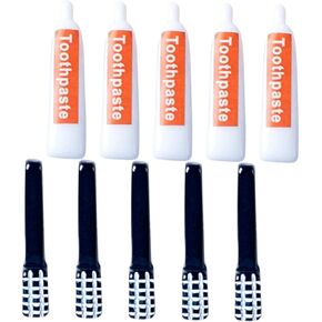 Lurrose 10pcs محاكاة معجون الأسنان فرشاة الأسنان ميني دمى البيت Miniature Scene Model for Crafts Making Mini Decor Phone Associory epoxy epoxy accessories