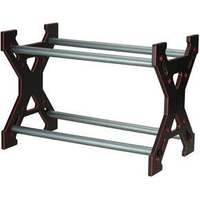 KingVal Metal Wheel Rim Tire Storage Rack RC Tool Kit Compatible with AXIAL SCX24 TRAXXAS TRX4M FCX24 1/24 1/18 1'' 1.1'' RC Crawler Car Tire Wheel (Black-Red)