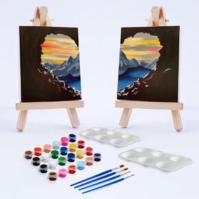 Lucroy - 2 Pack - مجموعات الطلاء للبالغين - الأزواج Date Paint Night - طلاء و SIP Kit للبالغين - مجموعة الطلاء - الطلاء بالأرقام - اللون بواسطة Numer Kit for Beginner
