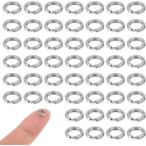 50pcs تقسيم حلقات ، 1/4inch من الفولاذ المقاوم للصدأ مفاتيح الكلب حلقة الكلب ، سلسلة مفاتيح صغيرة ، حلقات مقسمة لصنع المجوهرات ، سلسلة مفاتيح صغيرة لصنع المجوهرات ، الحرفية ، مفاتيح السيارات