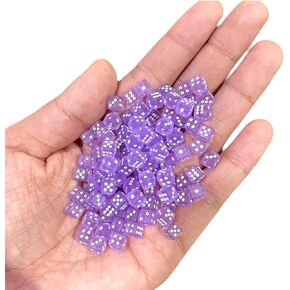 100pcs mini صغيرة الشفافة الأرجواني النرد المتنوع 1/5 "5mm D6 Mini Dice Game Dot Square Set