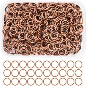 Mandala Crafts Assorted Antique Brass Jump Rings Jewelry Findings Metal O Rings for Jewelry Making Supplies - 1250 4mm to 10mm Small Open Jump Rings Kit for Necklace Earring