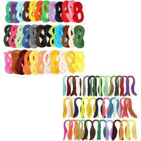 QTLCOHD 35 Colors 4200 Strips Paper Strips Strips Width 5mm ، Width 3mm طول 54 سم شرائح فن Quill