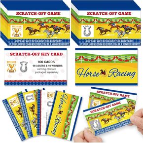 Julmelon 101 PCS Kentucky Horse Derby Party Games خدش البطاقات ، وسباق الخيول Derby Off Tickets Derby Betting Cards Derby Partune Fortune Games for البالغين Derby Race Party Supplies