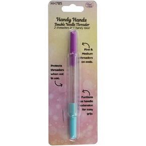 الأيدي المفيدة HH785 Needle Threader ، واضح مع الأطراف الوردية/الأزرق